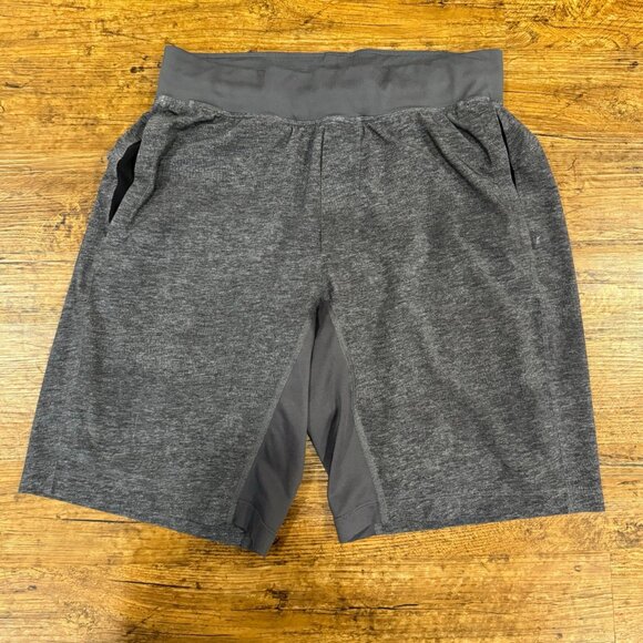 Lululemon Heather Gray Performance Gym Running Lined T.H.E. Shorts 9" Men Small‎ - Picture 1 of 8